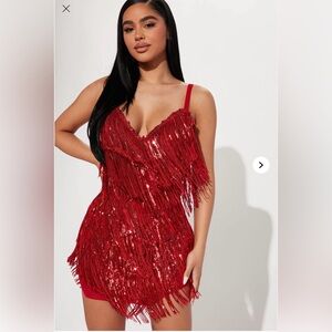 Fashion Nova Selena Sequin Fringe Mini Dress